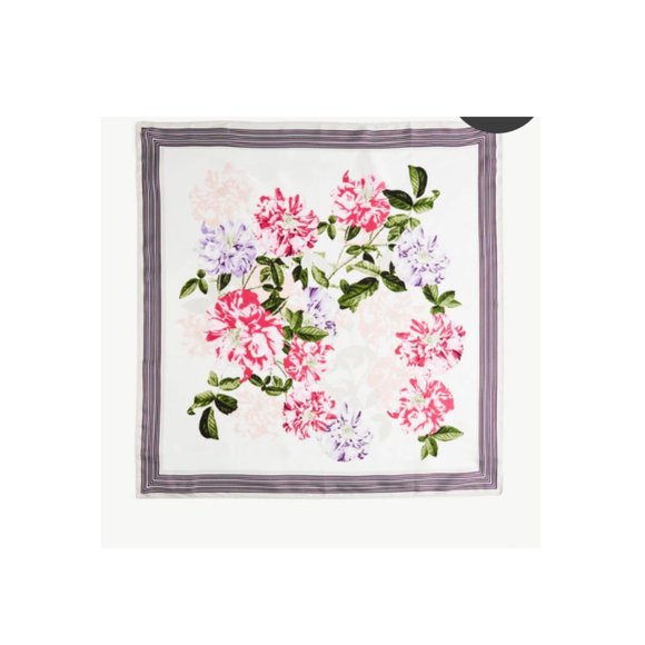 Ann Taylor Floral Mini Square Scarf - Picture 1 of 8